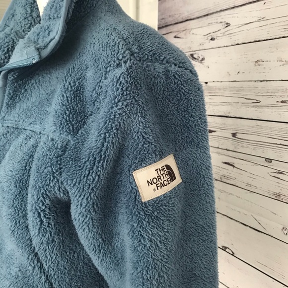 THE NORTH FACE Blue Warm Sherpa Fleece Full Zip Pockets Jacket - XL - Picture 4 of 8